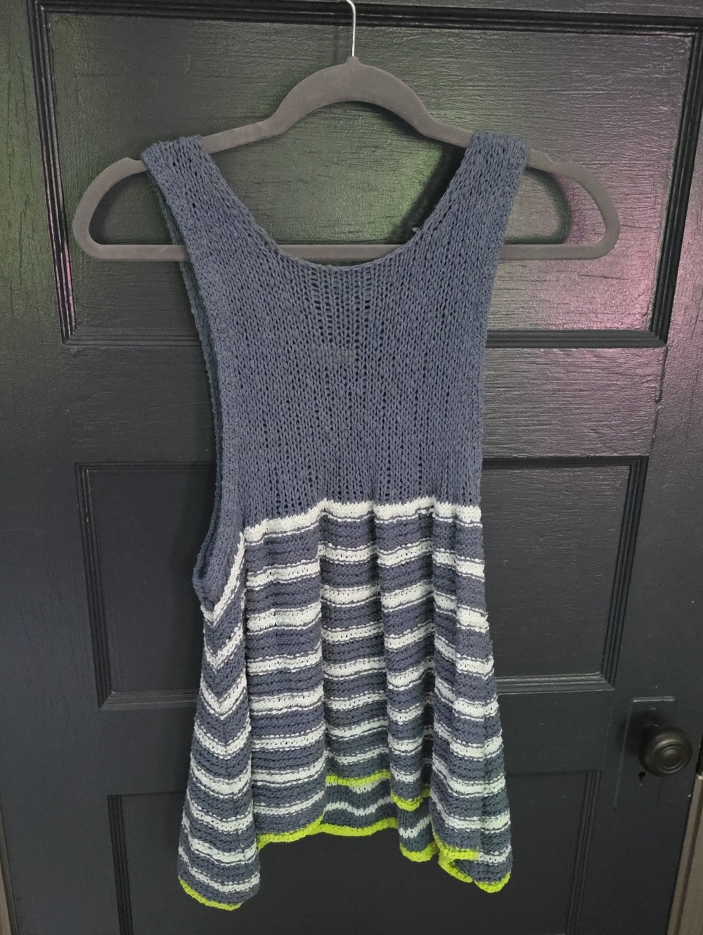 Pilcro Open-Knit Sweater Tank in Slate Blue
